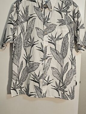 Reyn Spooner Reverse Print Monstera Hibiscus Aloha Shirt Men's Size XL
